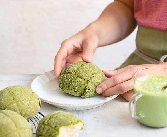 Melon pan au matcha Melon pan au matcha