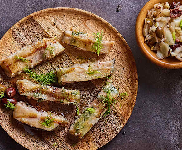 Pesce spada bardato al finocchietto sottovuoto Pesce spada bardato al finocchietto sottovuoto