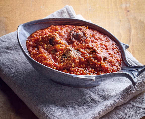 Minestra di fregola con le anguille