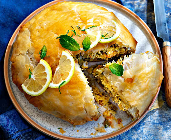 Pastilla de poisson et de fruits de mer