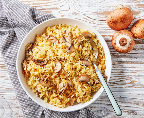 Riz étuvé aux champignons et aux herbes Riz étuvé aux champignons et aux herbes
