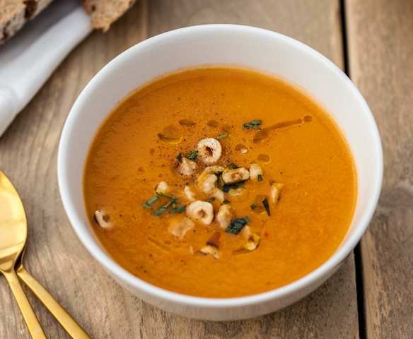 Soupe de butternut au curry et à la mangue