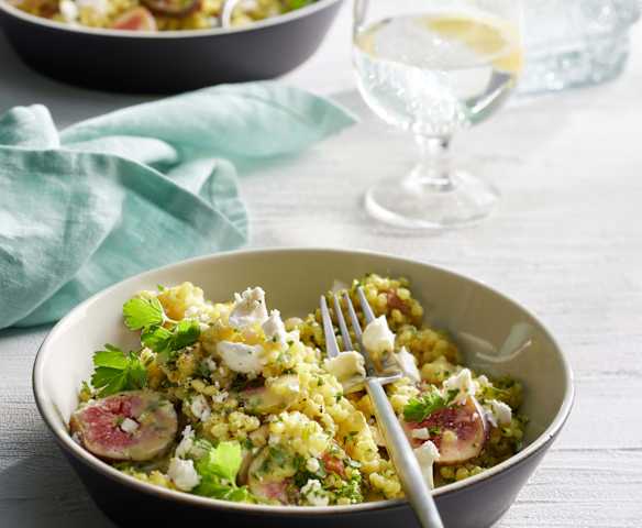 Graupensalat mit Feigen und Feta