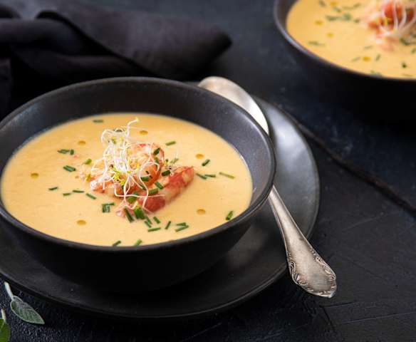 Bisque de langostinos a la vainilla Bisque de langostinos a la vainilla