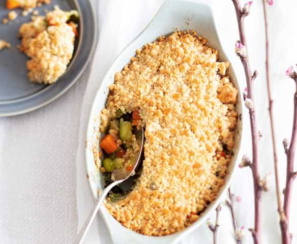 Crumble de légumes au parmesan