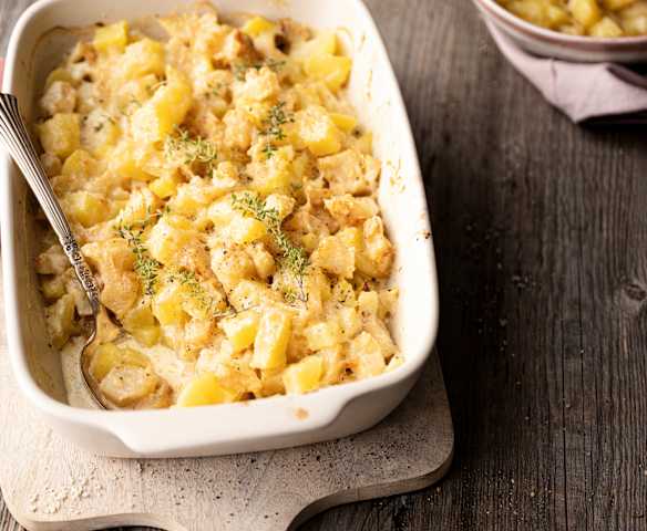 Gratén de patatas y apio nabo