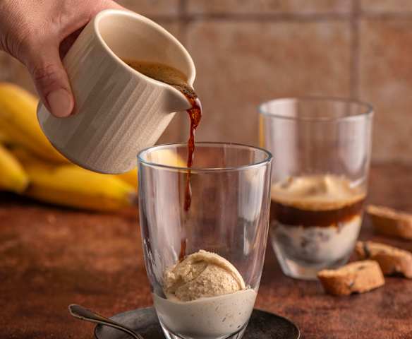 Affogato bananowe z kawą zbożową