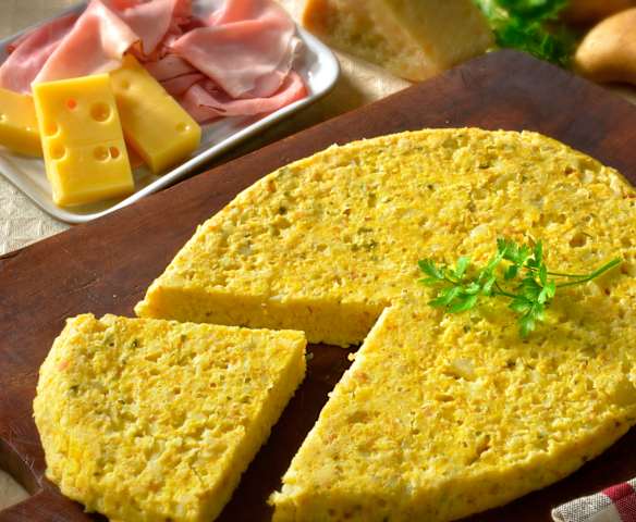 Steamed potato frittata