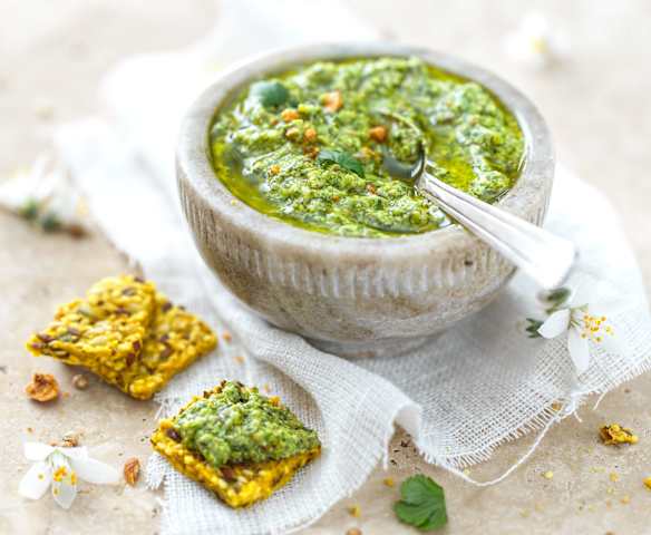 Pesto coriandre-chèvre