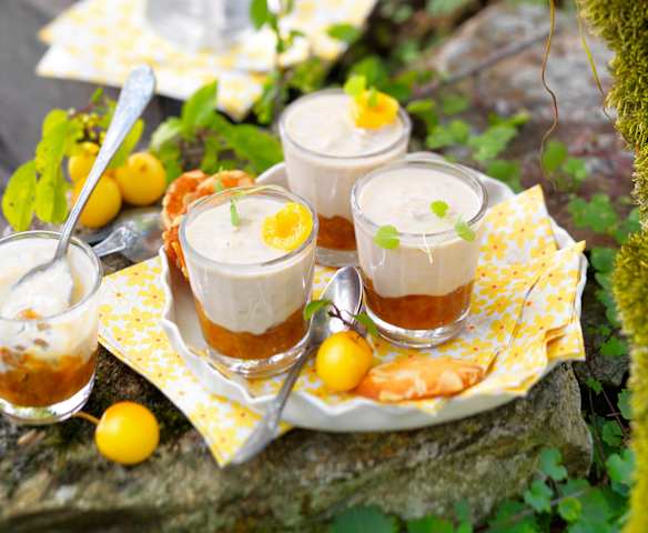Flan de petit-suisse aux mirabelles Flan de petit-suisse aux mirabelles