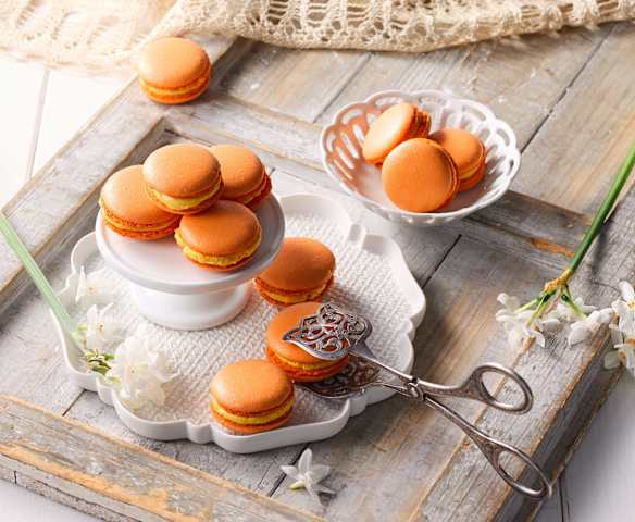Kürbis-Macarons
