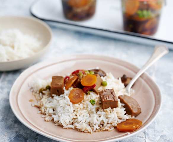 Seitan e verdure in vasocottura (vegan)