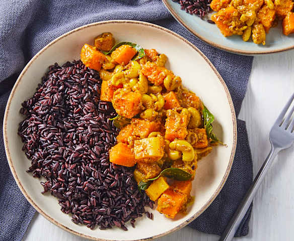 Butternut and Cashew Curry with Black Rice