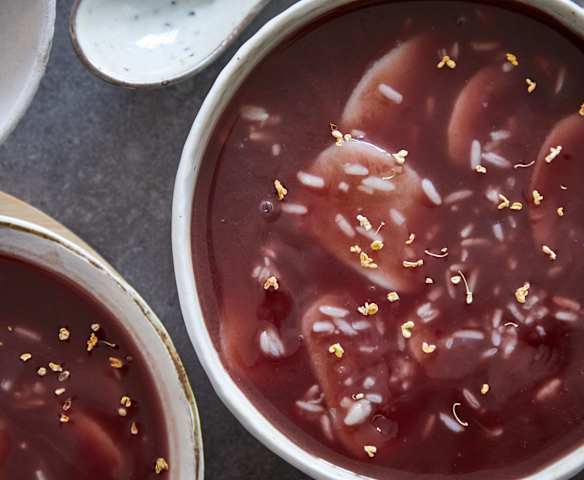 红豆沙酒酿年糕