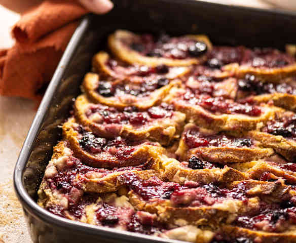 Bread Pudding with Red Berries