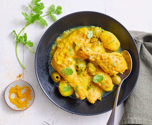 Tajine de poulet aux olives et pommes de terre
