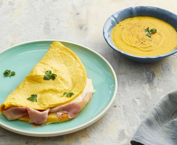 Vellutata di carote con omelette