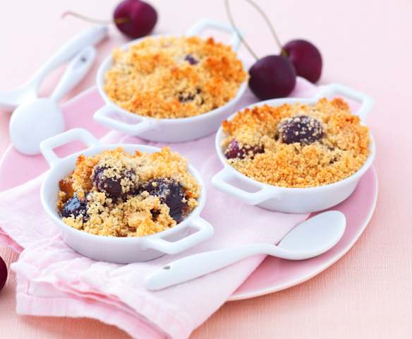 Crumble pommes-cerises (sans gluten et sans lactose)