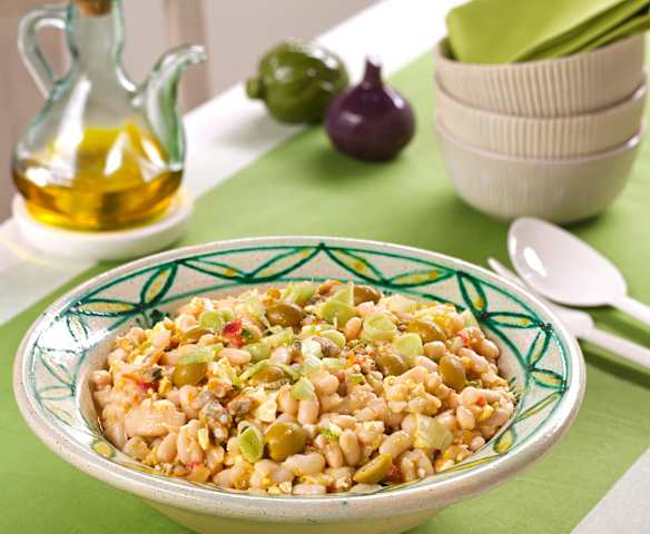 Ensalada de judías blancas con berberechos Ensalada de judías blancas con berberechos
