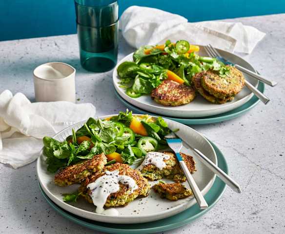 Bean and Broccoli Fritters with Mango Salad (Diabetes) Bean and Broccoli Fritters with Mango Salad (Diabetes)