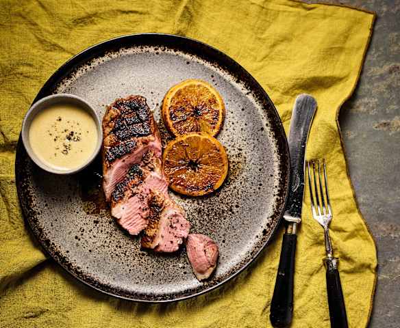 Magret de canard et sabayon à l'orange Magret de canard et sabayon à l'orange