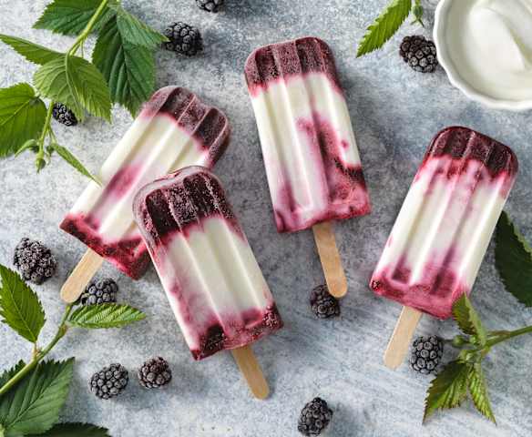 Brombeer-Joghurt-Eislutscher Brombeer-Joghurt-Eislutscher
