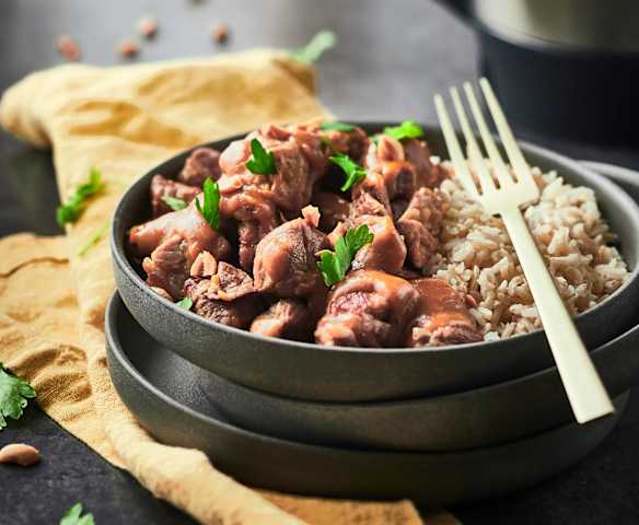 Sauté de porc sauce cacahuète