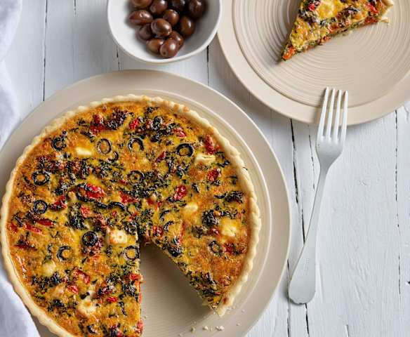 Quiche aux épinards et poivron rouge