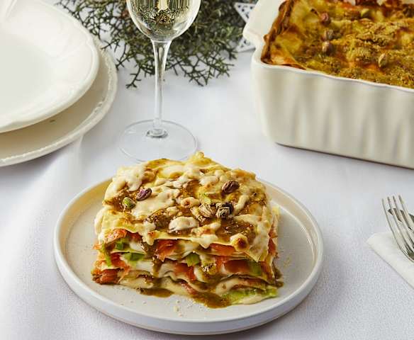 Lasagne crema di pistacchi e salmone (Bimby Friend)