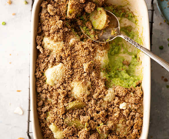 Crumble de almedras y verduras Crumble de almedras y verduras