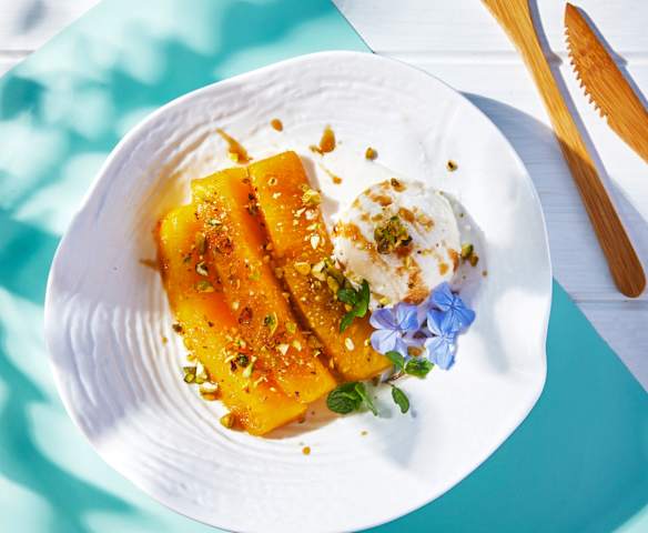 Ananas cuit sous vide au caramel