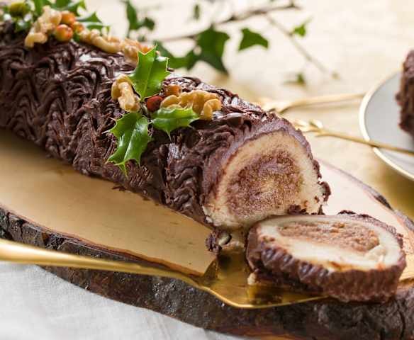 Tronco de Navidad de mazapán