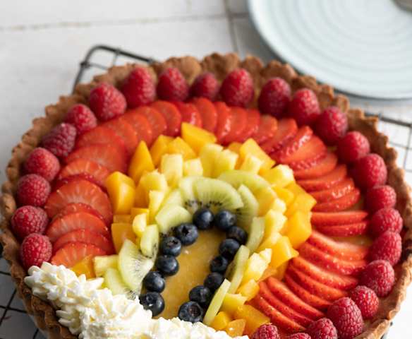 Tarta de frutas arcoíris