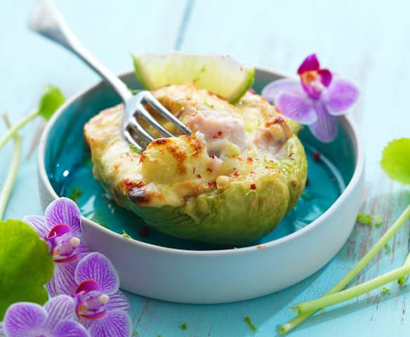 Gratin de christophine au vivaneau