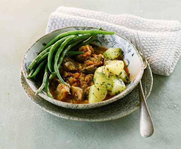 Pilzragout mit Fisolen