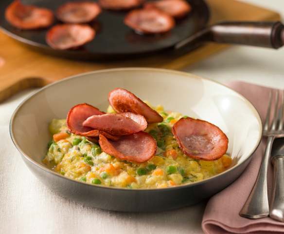 Rahmgemüse mit Wurstschüsserl