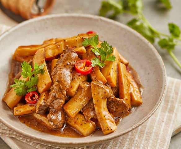黑椒杏鲍菇炒牛肉