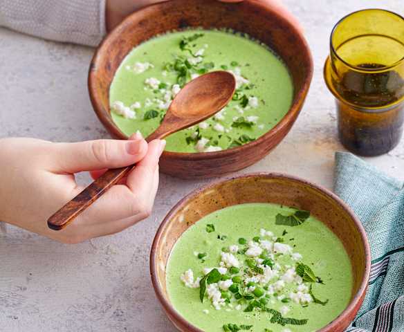 Velouté de petits pois et feta Velouté de petits pois et feta