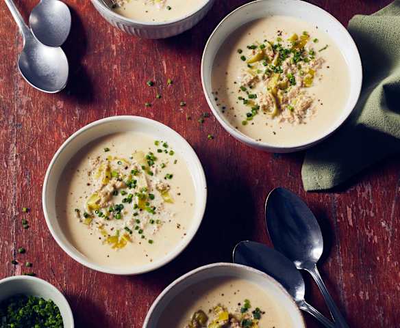Low Meat Käse-Porree-Suppe Low Meat Käse-Porree-Suppe
