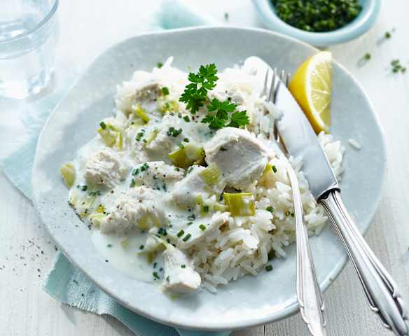 Putengeschnetzeltes zu Reis