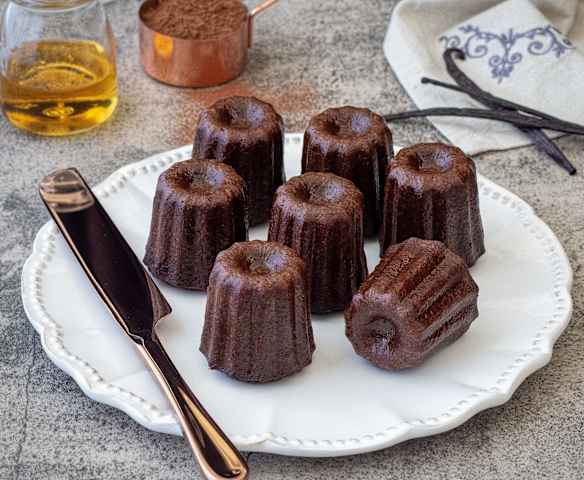 Traditional French chocolate canelé