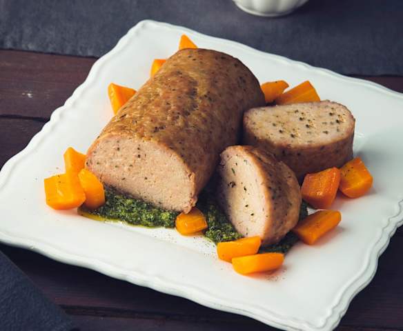 Polpettone di tacchino con erbette e pesto di rucola Polpettone di tacchino con erbette e pesto di rucola