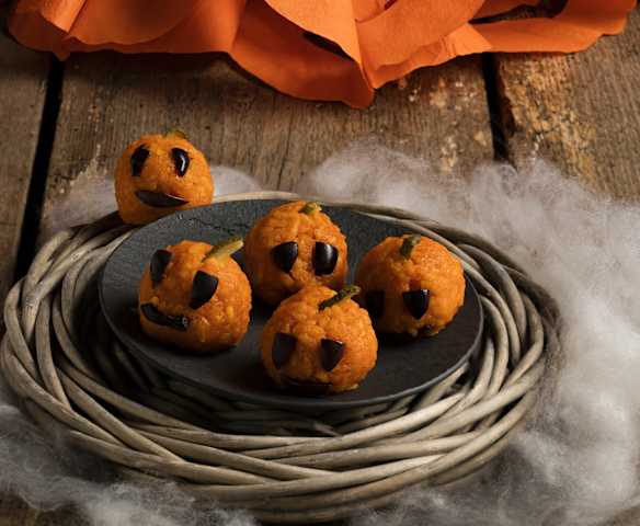 Risottobällchen Jack O´Lantern Risottobällchen Jack O´Lantern