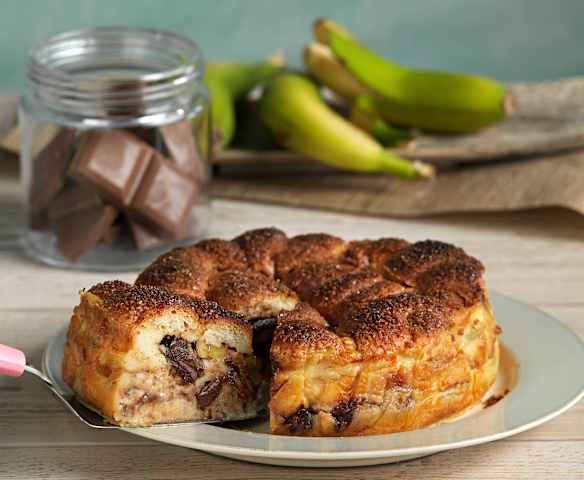 Pudin con plátano y chocolate Pudin con plátano y chocolate