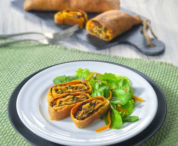 Strudel verza e porri (vegan)