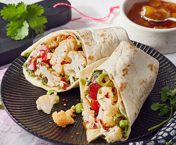 Vegane Burritos mit Koriander-Chutney