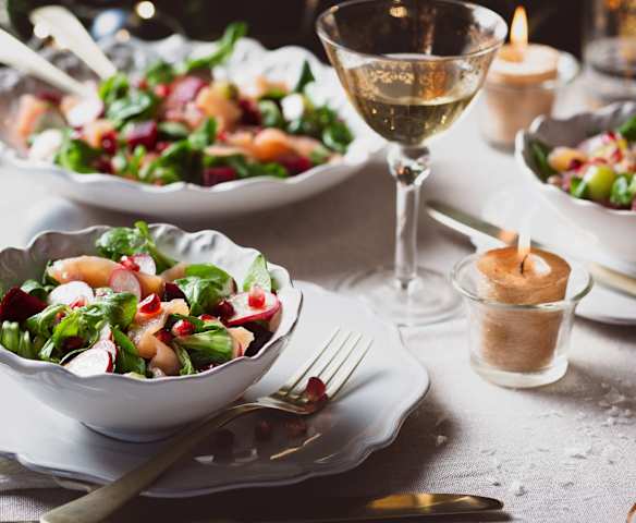 Ensalada de canónigos con salmón