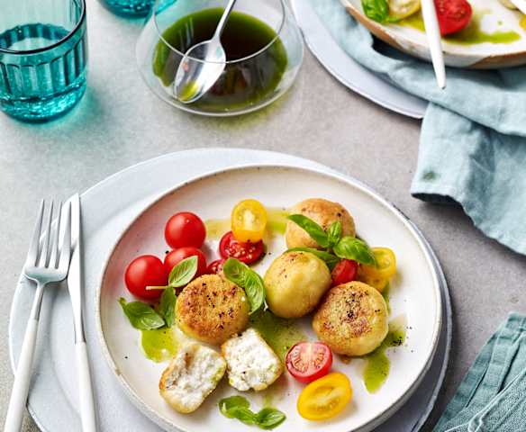 Ricotta gnudi with basil oil (Russell Blaikie)