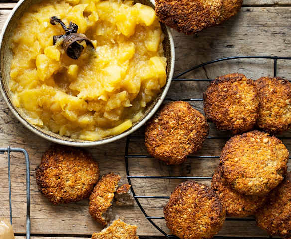 Compote pomme-vanille et biscuits moelleux coco