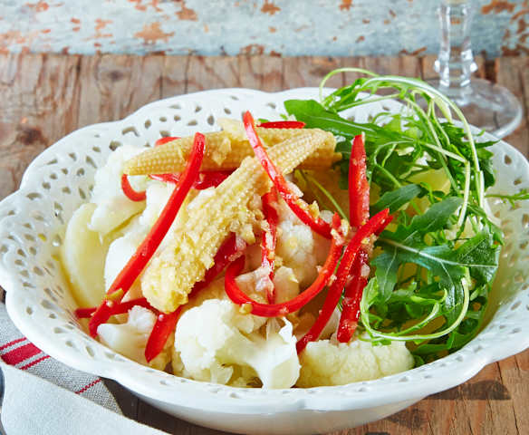 Ensalada de coliflor con elotitos